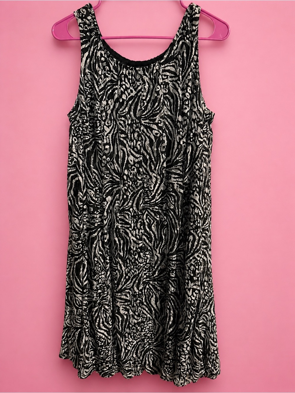 Perceptions Black & White Printed Midi Dress